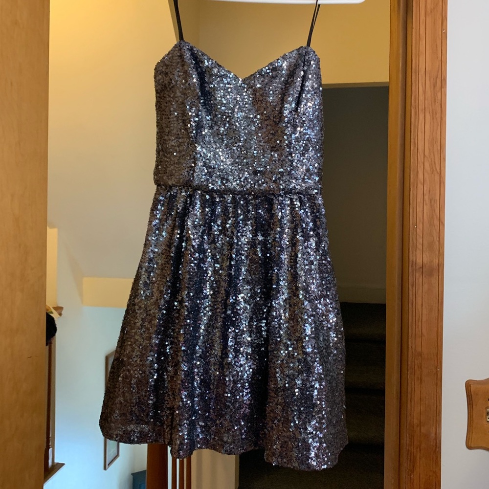 Windsor Gray Sparkle Sequin Cocktail/Mini Dress
